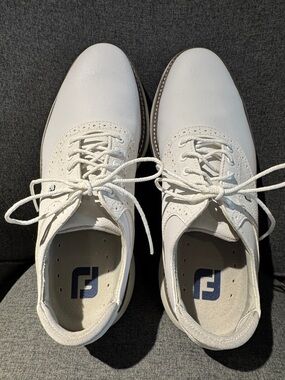 FootJoy White Leather Wingtip Golf Oxfords